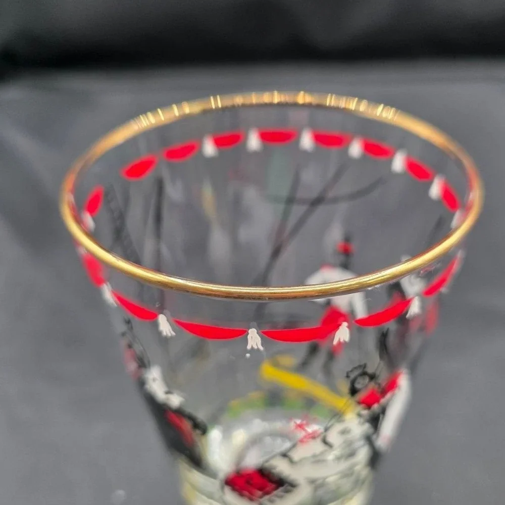 Vintage Set (5) Libbey Day at the Circus Highball Glass 12oz 1950s MCM Elephant